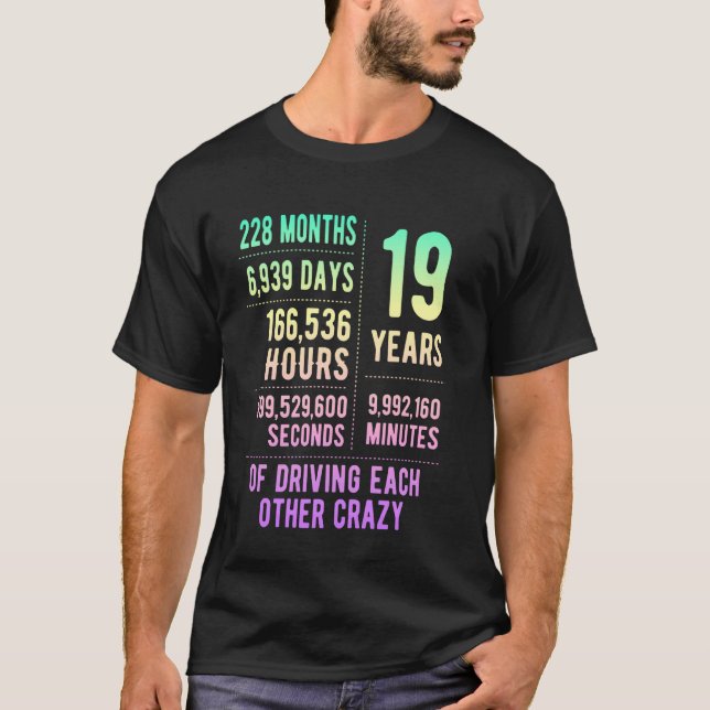 T-shirt 19 ans mariés Funny 19e anniversaire de Mariage (Devant)