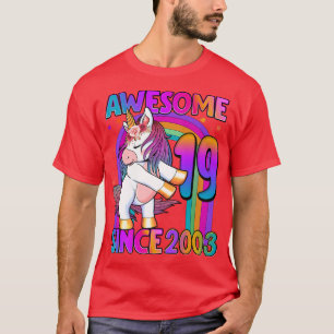 T-shirt 19 Ans Unicorne Flossing 19e Anniversaire Fille U