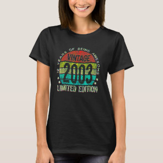 T-shirt 19 Ans Vintage 2003 Édition Limitée 19e Anniversa
