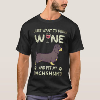 T-shirt 19 Je veux juste boire du vin et caresser mon teck