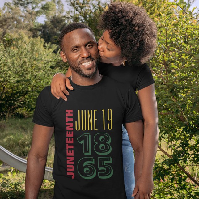 T-shirt 19 juin 1865 Typographie Histoire noire (Créateur téléchargé)