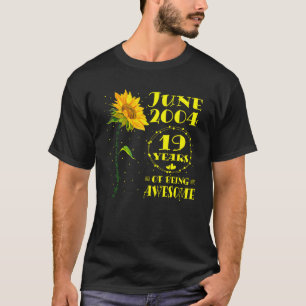 T-shirt 19e anniversaire 19 ans filles tournesol Juin 20