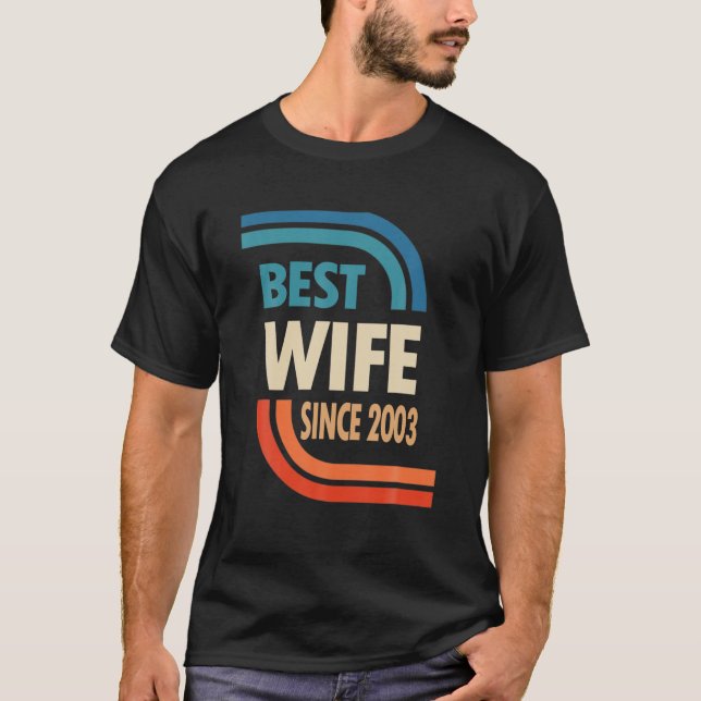 T-shirt 19E Anniversaire De Mariage Pour Elle - Meilleure  (Devant)