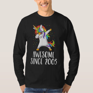 T-shirt 19e anniversaire Unicorn Dab Awesome depuis 2003