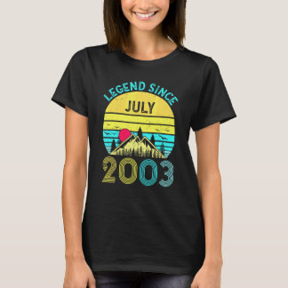 T-shirt 19th Birthday Legend Since July 2003 Vintage 19 Ye