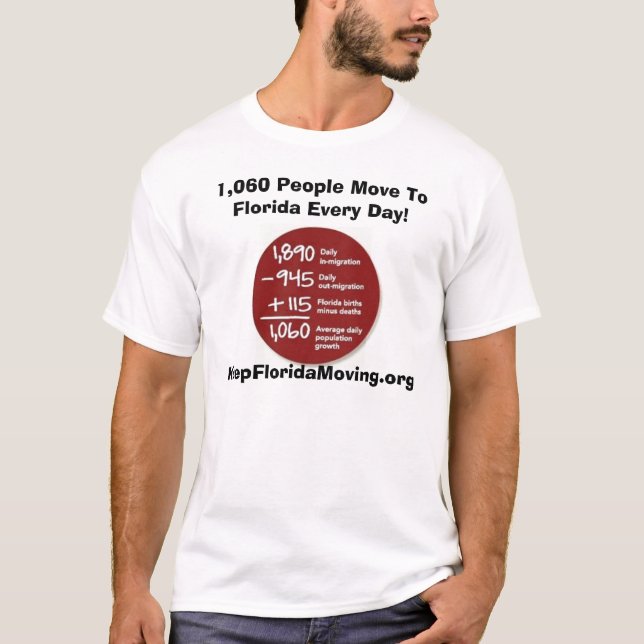 T-shirt 1.060 personnes se déplacent à la Floride chaque (Devant)