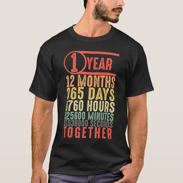 T-shirt 1 an 1er anniversaire de rencontre Cadeau pour ami (Devant)
