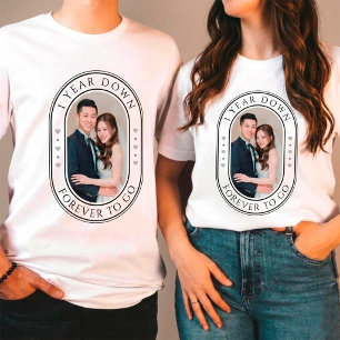 T-shirt 1 an écoulé 1ère anniversaire de mariage avec phot