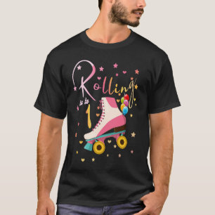 T-shirt 1 Anniversaire Filles Roller Patins 1er 80's