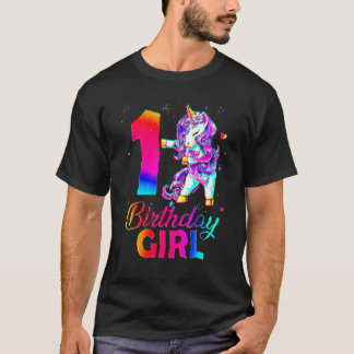 T-shirt 1 Ans Unicorne Flossant 1er Anniversaire Fille Sin