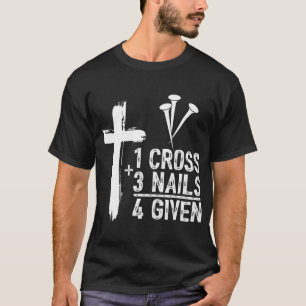 T-shirt 1 Croix 3 ongles pardonnés Jésus chrétien Pâques G