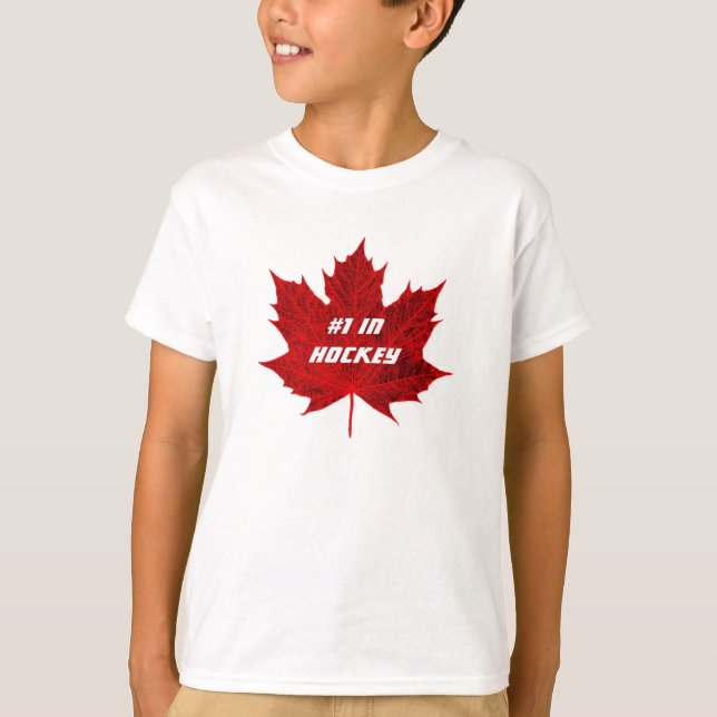 T-shirt #1 dans Hockey+Feuille d'érable rouge canadienne (Devant)