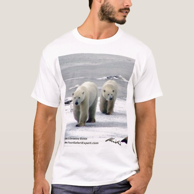 T-shirt 1 d'ours blanc (conception d'avant et de (Devant)