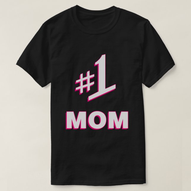T-shirt 1 Maman Numéro Une Maman (Design devant)