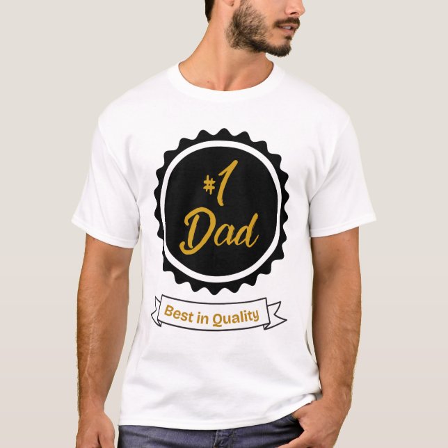 T-shirt #1 Papa en qualité - chemise blanche (Devant)