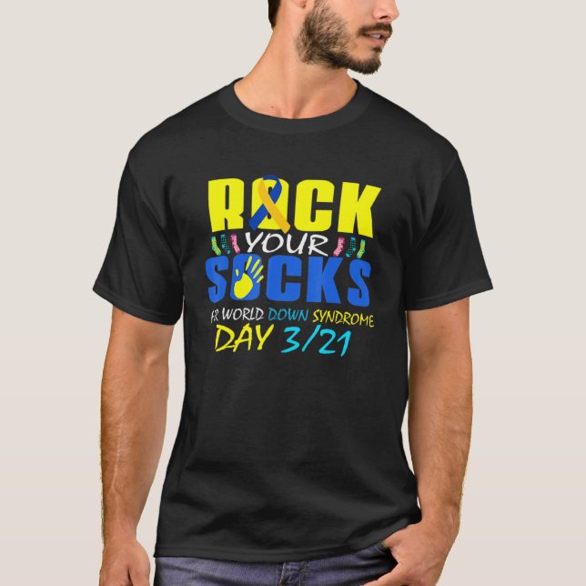 T-shirt 1 Rocher vos chaussettes World Down Syndrome Sensi (Devant)
