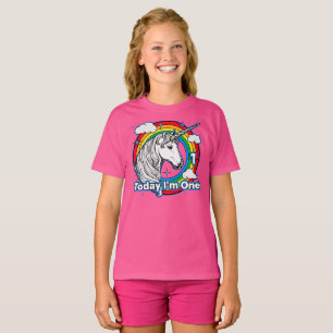 T-shirt 1er anniversaire de l'enfant Unicorn Arc-en-ciel a