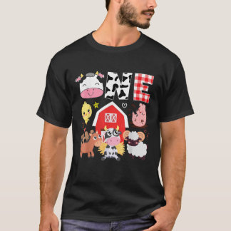 T-shirt 1er anniversaire d'un an Thème de la ferme Animaux