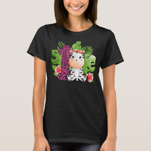 T-shirt 1er Anniversaire Filles Zebra 1 Anniversaire Safar