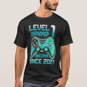 T-shirt 1er Anniversaire Pour Garçons Niveau 1 Déverrouill