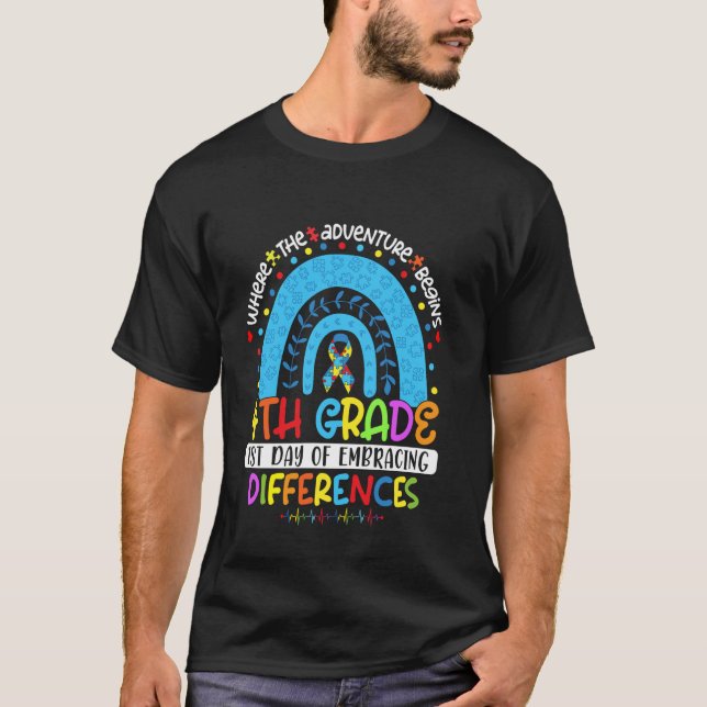 T-shirt 1er jour d'acceptation des différences 4e année Au (Devant)