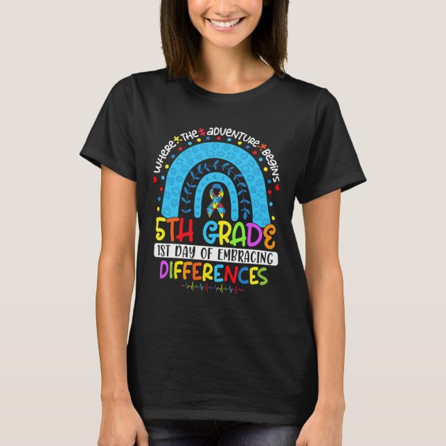T-shirt 1er jour d'acceptation des différences 5e année d' (Devant)