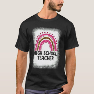 T-shirt 1er jour de professeur de lycée arc-en-ciel retour