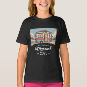 T-shirt 1er Noël Mariés 2025 Camionnette Vintage RV