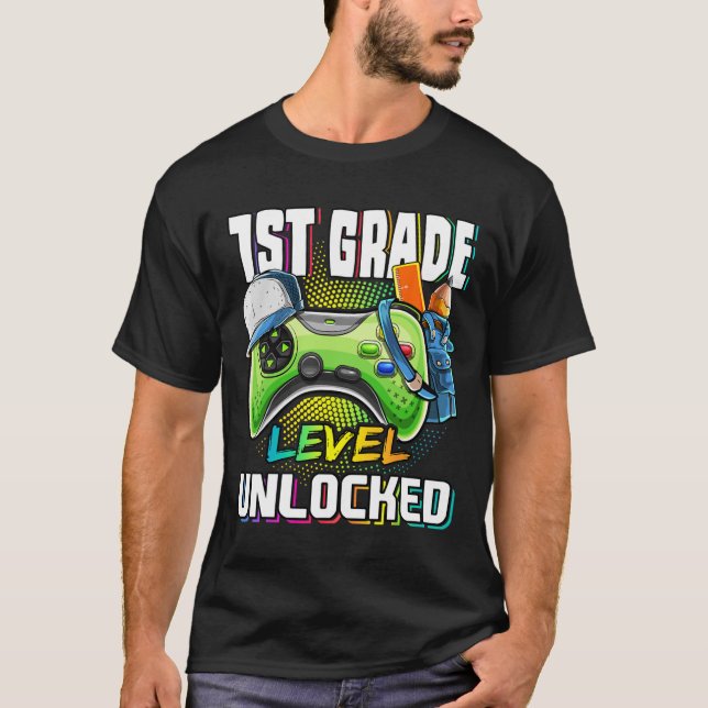T-shirt 1ère année Jeu vidéo déverrouillé Ck à l'école B (Devant)