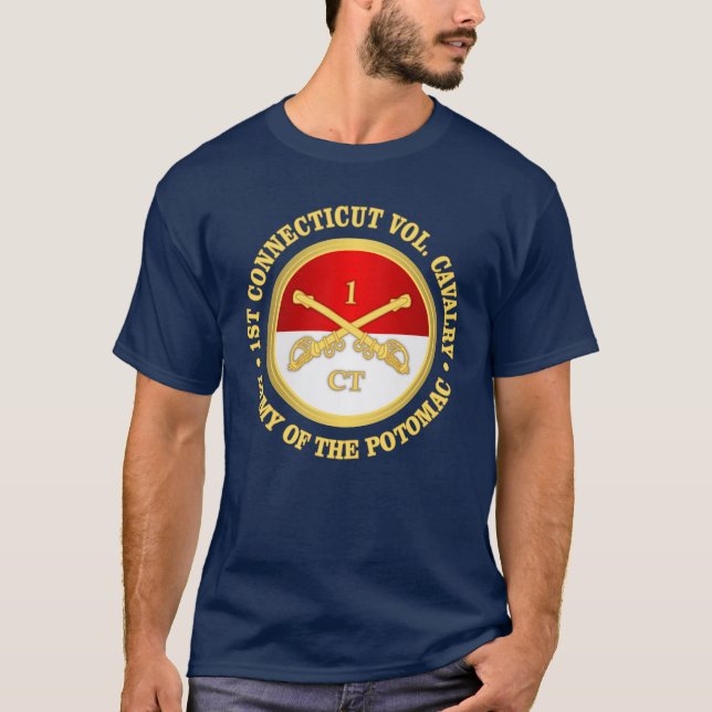 T-shirt 1ère cavalerie du Connecticut (e) (Devant)