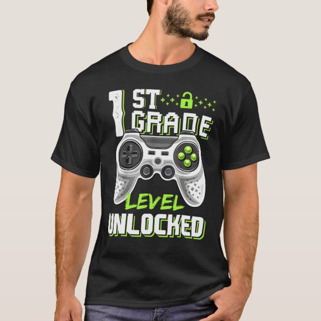 T-shirt 1ère classe Jeu déverrouillé Premier jour de l'éco (Devant)