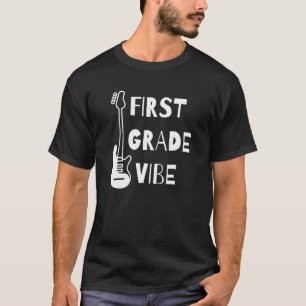T-shirt 1ère Vibe de 1re année Guitare Retour à l'école