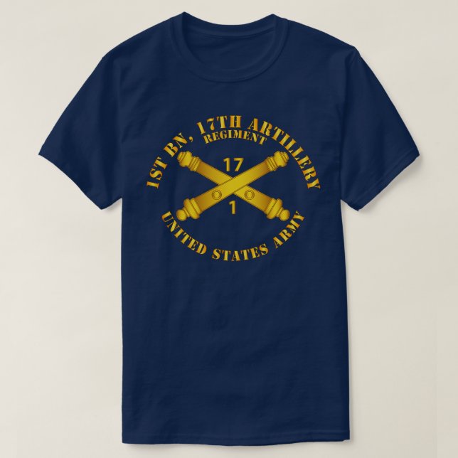 T-shirt 1re Bn 17e Régt d'artillerie de campagne avec Bran (Design devant)