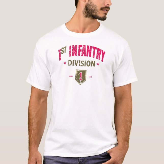 T-shirt 1re division d'infanterie "Big Red One" en détress (Devant)