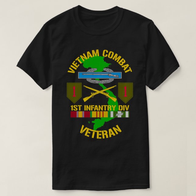 T-shirt 1re Division d'infanterie Viêt Nam Vétéran de comb (Design devant)