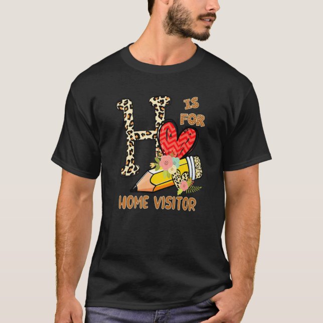 T-shirt 1st Day Of School Home Visitor Leopard Flowers Tea (Devant)