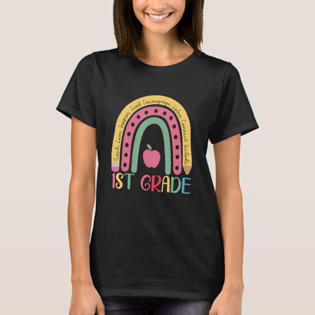 T-shirt 1st Grade Rainbow Team First Grade Teacher Boho Ra (Devant)