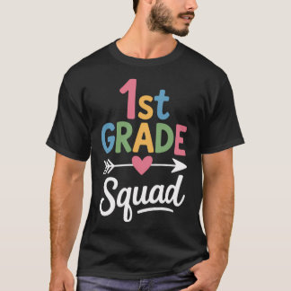 T-shirt 1st Grade Squad Firsteacher Studenteam Backo Schoo