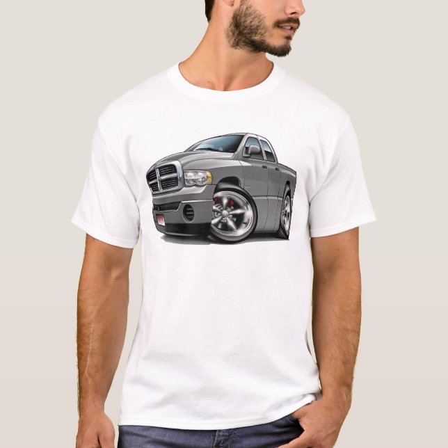 T-shirt 2003-08 camion de gris de quadruple de RAM (Devant)