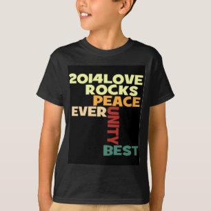 T-shirt 2014 Love Rocks Peace Art Imprimer