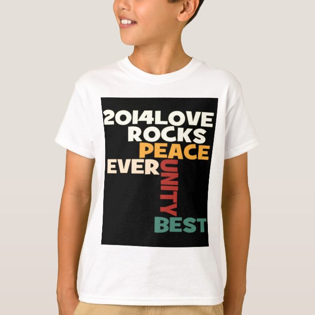 T-shirt 2014 Love Rocks Peace Art Imprimer (Devant)