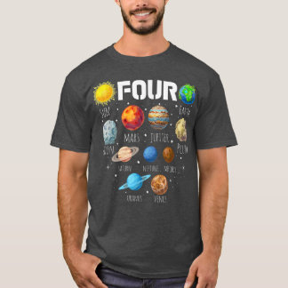 T-shirt 2018 4 Année Vieux Espace Extérieur 4ème Anniversa