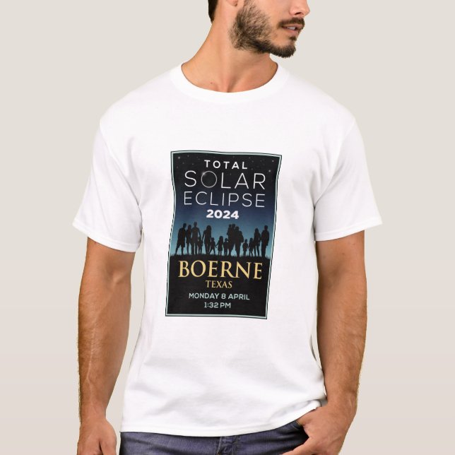 T-shirt 20204 Total Solar Eclipse, Boerne, TX (Devant)