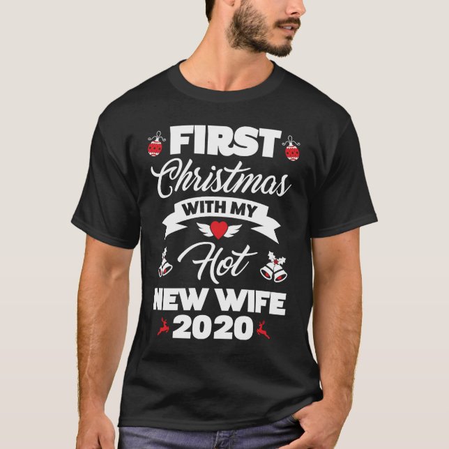 T-shirt 2020 Couple  Idea First Christmas With My Hot New  (Devant)