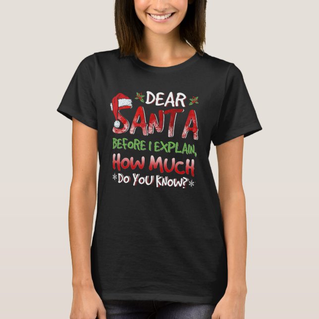 T-shirt 2021 Noël Enfants Adultes Père Noël Je peux expliq (Devant)