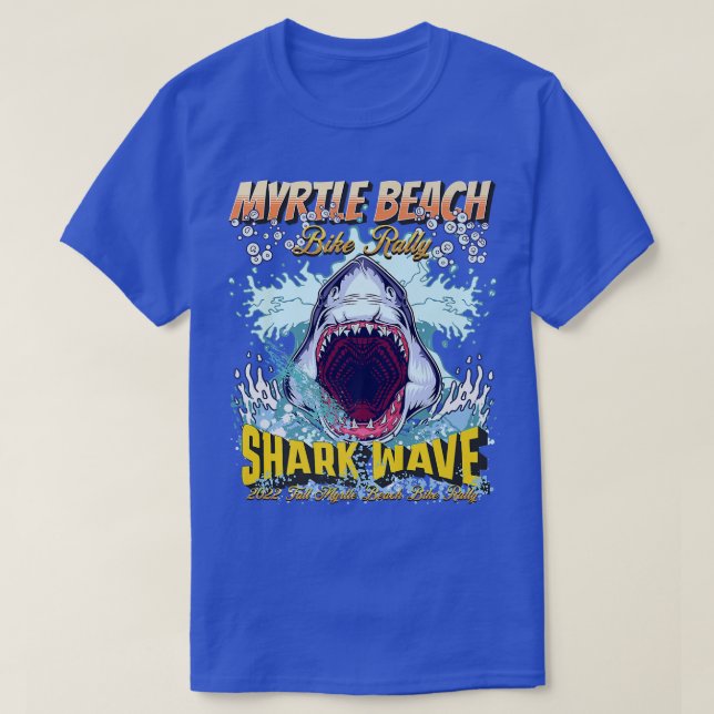 T-SHIRT 2022 CAS DE MYRTLE BEACH BIKE RALLY SHARK WAVE ART (Design devant)