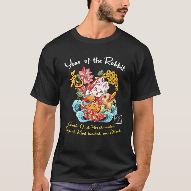 T-shirt 2023 Année du lapin chinois Zodiac chinois Nouveau (Devant)