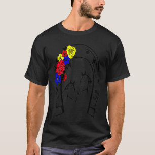 T-shirt 2023 Fer à cheval noir et blanc 2 Chevaux et Coule