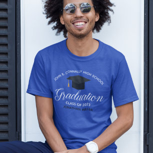 T-shirt 2023 Graduation Custom High School Bleu