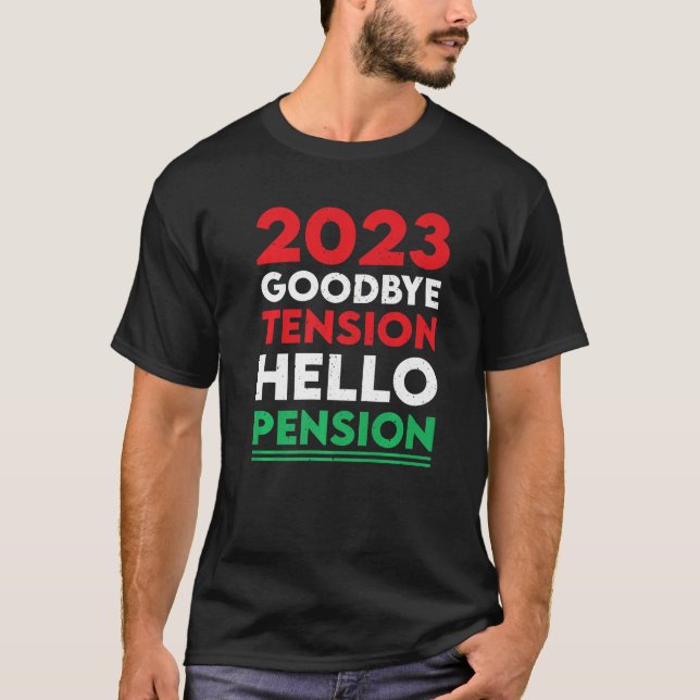 T-shirt 2023 Retraité Coworker Apparel Retiring Pension (Devant)